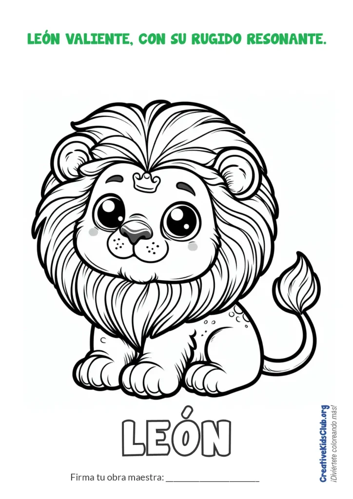 colorea-un-leon-valiente